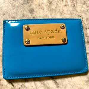Kate Spade bright blue wallet card holder